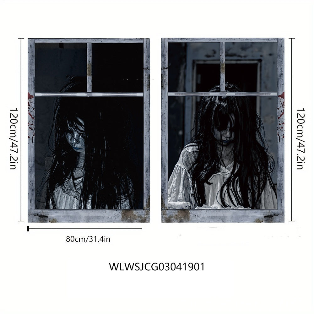 3D Horror Witch Window Cover