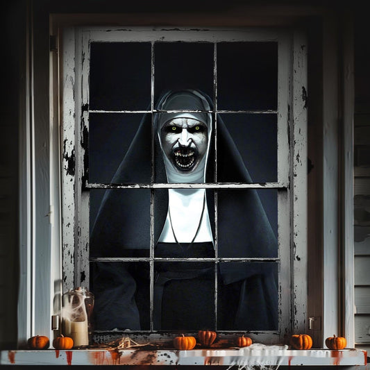 3D Horror Witch Window Cover