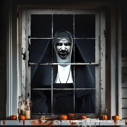 3D Horror Witch Window Cover